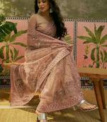 Pink embroidered  sarees