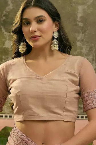 Pink embroidered  sarees