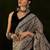 Beige dadu printed saree with blouse piece