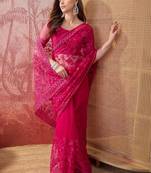 Pink embroidered  sarees
