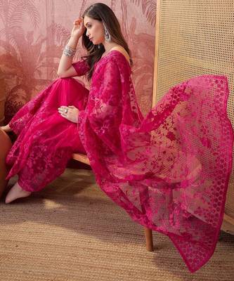 Pink embroidered  sarees 2