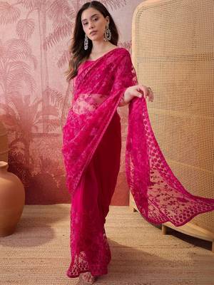 Pink embroidered  sarees 3