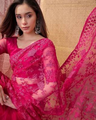 Pink embroidered  sarees 5