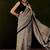 Beige dadu printed saree with blouse piece
