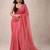 Pink handloom khadi cotton traditional mirror work thread tassels sarees