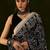 Black dabu printed saree with blouse