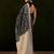 Black dabu printed saree with blouse