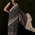 Black dabu printed saree with blouse