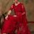 Red red floral embroidered saree