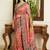 Pink floral embroidered  chiffon heavy work saree