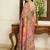 Pink floral embroidered  chiffon heavy work saree