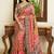 Pink floral embroidered  chiffon heavy work saree