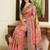 Pink floral embroidered  chiffon heavy work saree