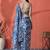 Beige satin digital printed ready to wear saree
