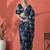 Blue ready to wear satin floral digital printed saree