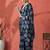 Blue ready to wear satin floral digital printed saree