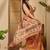 Orange floral printed  linen sarees with blouse piece