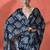 Blue ready to wear satin floral digital printed saree
