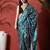 Blue ready to wear satin floral digital printed saree
