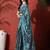 Blue ready to wear satin floral digital printed saree