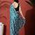 Blue ready to wear satin floral digital printed saree