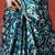 Blue ready to wear satin floral digital printed saree