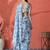 Blue ready to wear satin floral digital printed saree