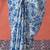 Blue ready to wear satin floral digital printed saree