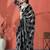 Black satin floral printed embellished printed mirror work ready to wear saree