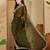 Olive embroidered party saree with blouse