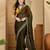 Olive embroidered party saree with blouse