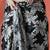 Black satin floral printed embellished printed mirror work ready to wear saree