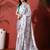 Grey ready to wear satin floral digital printed saree
