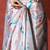 Grey ready to wear satin floral digital printed saree