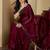Purple women embroidered party sarees with blouse