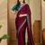 Purple women embroidered party sarees with blouse