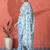 White ready to wear satin floral digital printed saree