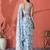 White ready to wear satin floral digital printed saree
