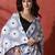 Blue ready to wear satin floral digital printed saree