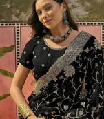 Black embroidered  sarees