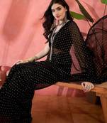 Black embellished  georgette saree