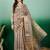 Grey striped weaved zari woven kanjeevaram saree with blouse