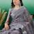 Grey zari woven kanjeevaram saree with blouse