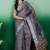 Grey zari woven kanjeevaram saree with blouse
