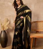 Black black satin ethnic solid festive wear matching blouse & sarees