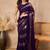 Purple purple satin ethnic solid party wear matching blouse & sarees