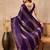 Purple purple satin ethnic solid party wear matching blouse & sarees