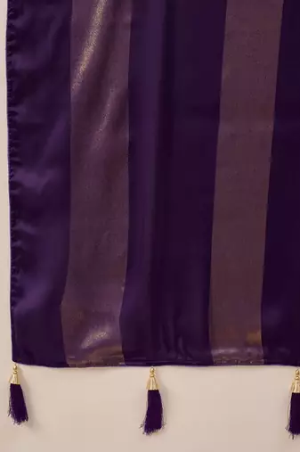 Purple purple satin ethnic solid party wear matching blouse & sarees