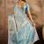 Blue woven design saree with unstitched blouse