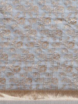 Grey grey ethnic motifs woven design zari banarasi saree 3
